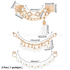 3Pcs 3 Styles Alloy Chain for DIY Keychains&nbsp;MOBA-AR0001-01