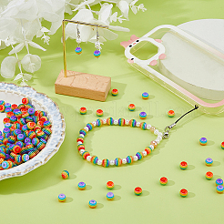 300Pcs Transparent Stripe Resin Beads&nbsp;RESI-DC0001-53