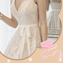 1Pc Polyester Pleated Lace Ribbon&nbsp;OCOR-WR0001-30