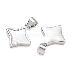 Rack Plating Brass & Natural White Shell Pendants&nbsp;SH-CBAB0A4-13P