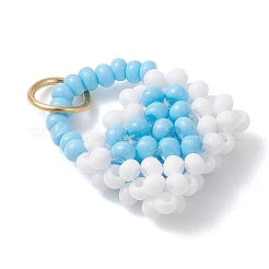 Glass Seed Beaded Handbag Pendants&nbsp;PALLOY-MZ01217-02