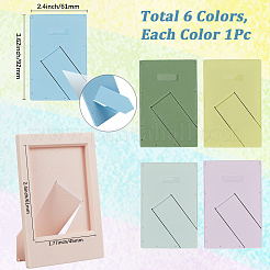 6Pcs 6 Colors Rectangle ABS Plastic Photo Frame Stand&nbsp;AJEW-SP0002-08