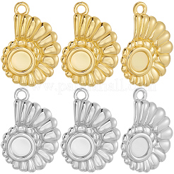 12Pcs 2 Colors 304 Stainless Steel Pendant Cabochon Settings&nbsp;STAS-BBC0007-39