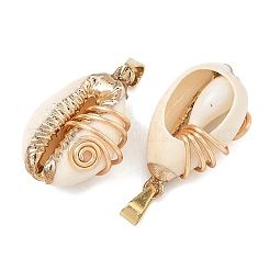 Electroplate Natural Freshwater Shell Pendants&nbsp;PALLOY-JF05989