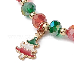 Christmas Theme Glass Beaded Stretch Bracelets&nbsp;BJEW-TA00540