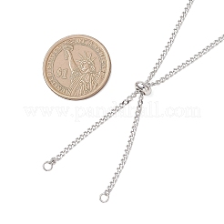 304 Stainless Steel Twisted Chain Curb Chain Slider Necklaces Making&nbsp;AJEW-JB01489