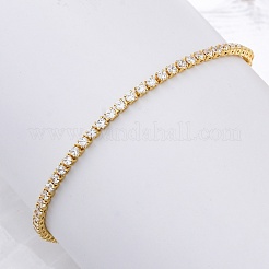 Brass Pave Clear Cubic Zirconia Horse Eye Box Chain Slider Bracelets&nbsp;BJEW-YWC0002-06B-G