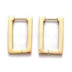 304 Stainless Steel Rectangle Huggie Hoop Earrings&nbsp;STAS-J033-10B-G