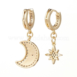 Brass Micro Pave Cubic Zirconia Huggie Hoop Earrings&nbsp;EJEW-JE04448