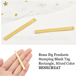 40Pcs 5 Colors Brass Big Pendants&nbsp;KK-BC0002-20