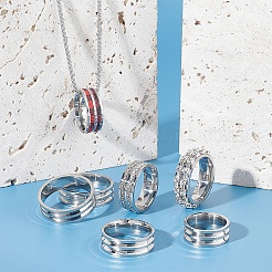 21Pcs 7 Size 201 Stainless Steel Ring Core Blank for Inlay Jewelry Making&nbsp;RJEW-UN0002-39
