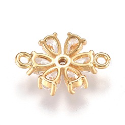 Brass Micro Pave Cubic Zirconia Links&nbsp;ZIRC-F087-10G-RS