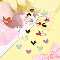 24Pcs 12 Colors Rack Plating Alloy Enamel Charms&nbsp;ENAM-FS0002-75