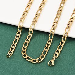 Fashionable 304 Stainless Steel Figaro Chain Necklaces for Men&nbsp;LS-STAS-A028-N017G
