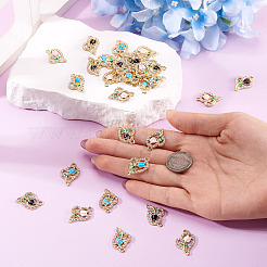 30Pcs 3 Colors Alloy Enamel & Rhinestone Pendants&nbsp;FIND-TA0010-19