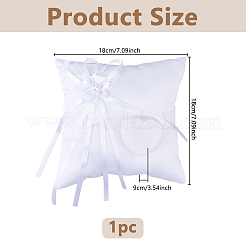 Squre with Bowknot Polyester Wedding Finger Ring Display Pillow&nbsp;DIY-WH0899-722