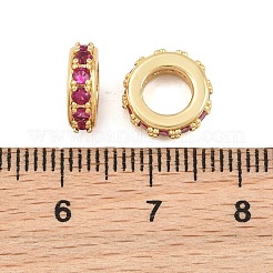 Brass Micro Pave Cubic Zirconia European Beads&nbsp;CU-CBAB99C-04G-01