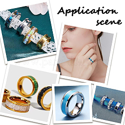 12Pcs 12 Styles 201 Stainless Steel Grooved Finger Ring Settings&nbsp;RJEW-SC0001-03