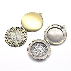 Brass Diffuser Locket Pendants&nbsp;KK-F717-26AB-NR