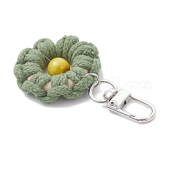 5Pcs Cotton String Threads Flower Pendant Decorations&nbsp;HJEW-TA00401