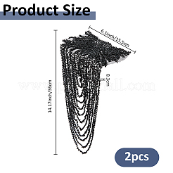 2Pcs Resin Beaded Tassel Chain Epaulettes&nbsp;FIND-FH0016-57B