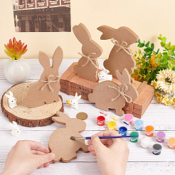 8 Sets 4 Style DIY Easter Wood Pendant Decorations&nbsp;DJEW-OC0001-42