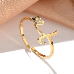304 Stainless Steel Cuff Rings for Women&nbsp;RJEW-D285-01G-L