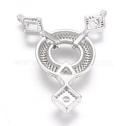 Brass Micro Pave Cubic Zirconia Pendants&nbsp;ZIRC-E124-21P