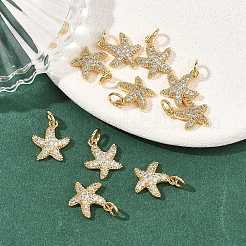SHEGRACE Brass Micro Pave Clear Cubic Zirconia Pendants&nbsp;XGRQ2C194-410G