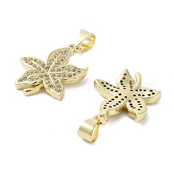 Flower Brass Micro Pave Cubic Zirconia Pendants&nbsp;KK-E102-10G