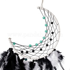 Iron Woven Web/Net with Feather Pendant Decorations&nbsp;AJEW-B017-21