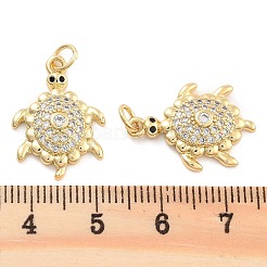 Brass Pave Clear Cubic Zirconia Pendants&nbsp;KK-U009-12A-G