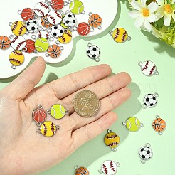 36Pcs 6 Styles Alloy Enamel Connector Charms&nbsp;ENAM-YW0008-07
