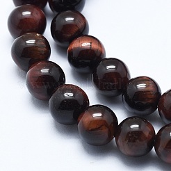 Natural Tiger Eye Bead Strands&nbsp;G-P370-04-8mm