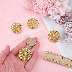 4Pcs Alloy & Glass & Rhinestone Shank Buttons&nbsp;BUTT-FG0001-63A