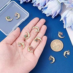 10Pcs 5 Colors Eco-Friendly Brass Micro Pave Cubic Zirconia Pendants&nbsp;KK-FH0002-89