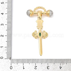 Brass Clear Cubic Zirconia Eye Pendants&nbsp;KK-U058-46G
