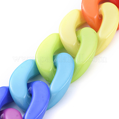 Handmade Opaque Acrylic Curb Chains&nbsp;X-AJEW-JB00573