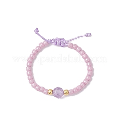 Natural Gemstone Adjustable Braided Bead Finger Rings for Women&nbsp;RJEW-JR00943
