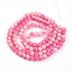 Transparent Baking Paint Glass Beads Strands&nbsp;X-DGLA-N009-8mm-01