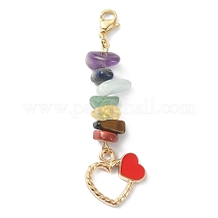 Chakra Gemstone Chip Beaded Pendant Decorations&nbsp;HJEW-JM01195