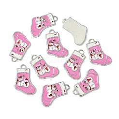 Hot Pink Enamel Alloy Pendants&nbsp;X-ENAM-P030-1
