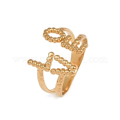 304 Stainless Steel Open Cuff Rings for Women&nbsp;RJEW-K303-05G