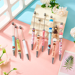 6Pcs 6 Styles Printed Plastic Ball-Point Pen&nbsp;AJEW-TA0001-82