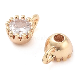 Brass Micro Pave Cubic Zirconia Charms&nbsp;KK-U028-19G-01