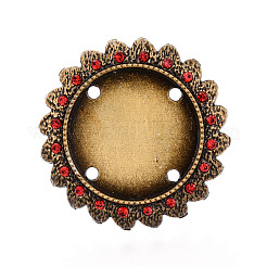 Adjustable Alloy & Iron & Rhinestone Bezel Cup Ring Base with Rotatable Tray&nbsp;MAK-T012-15AB