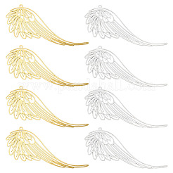 8Pcs 2 Colors Brass Filigree Big Pendants&nbsp;KKC-TA0001-07