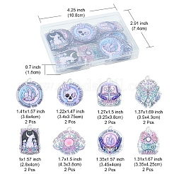 16Pcs 8 Style Halloween Printed Acrylic Pendants&nbsp;MACR-FS0001-41