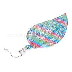 Spray Painted Stainless Steel Leaf Dangle Earrings&nbsp;EJEW-I256-10P