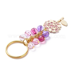 4Pcs Grape/Flower/Heart/Butterfly Alloy Enamel Pendant Keychain&nbsp;KEYC-JKC00412-04